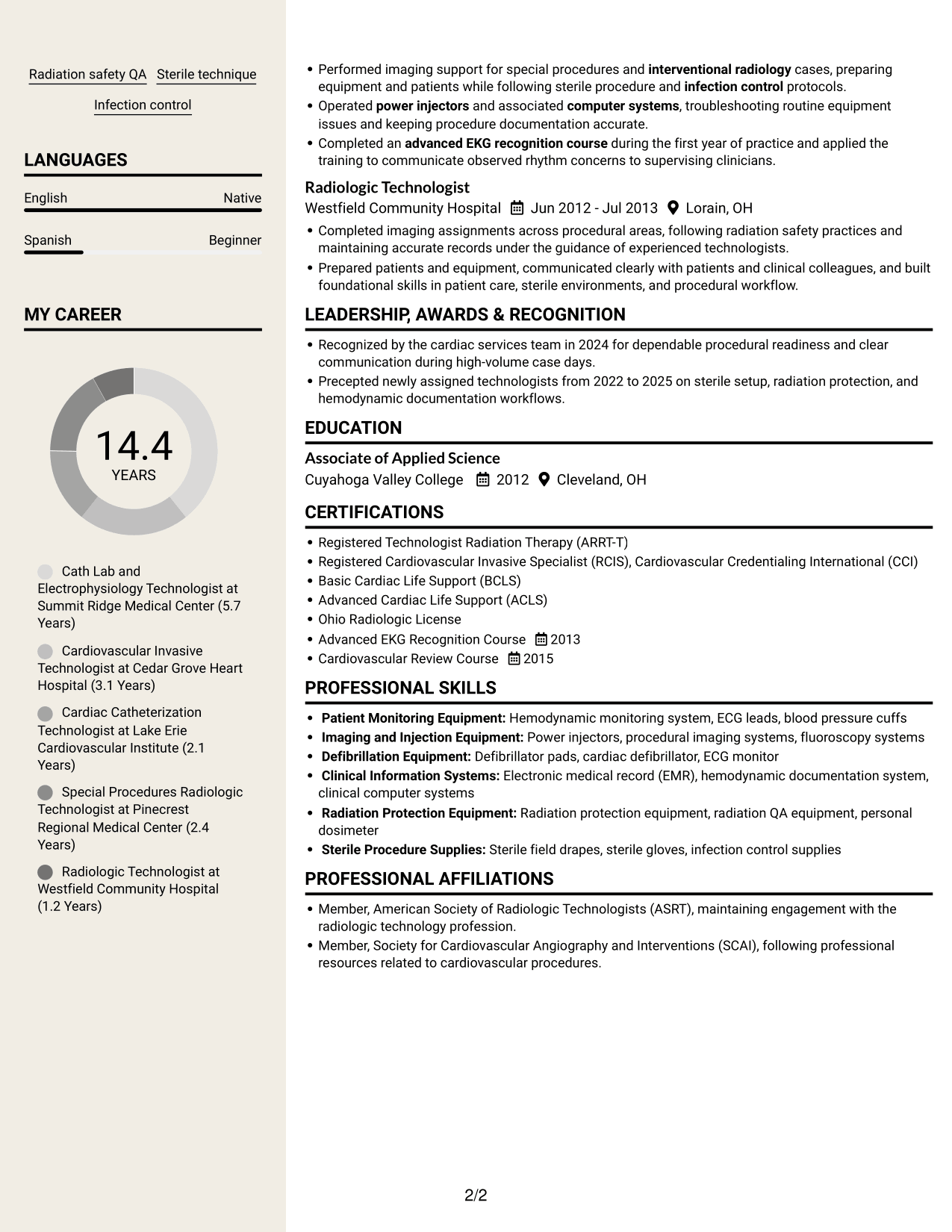 Resume example — page 2