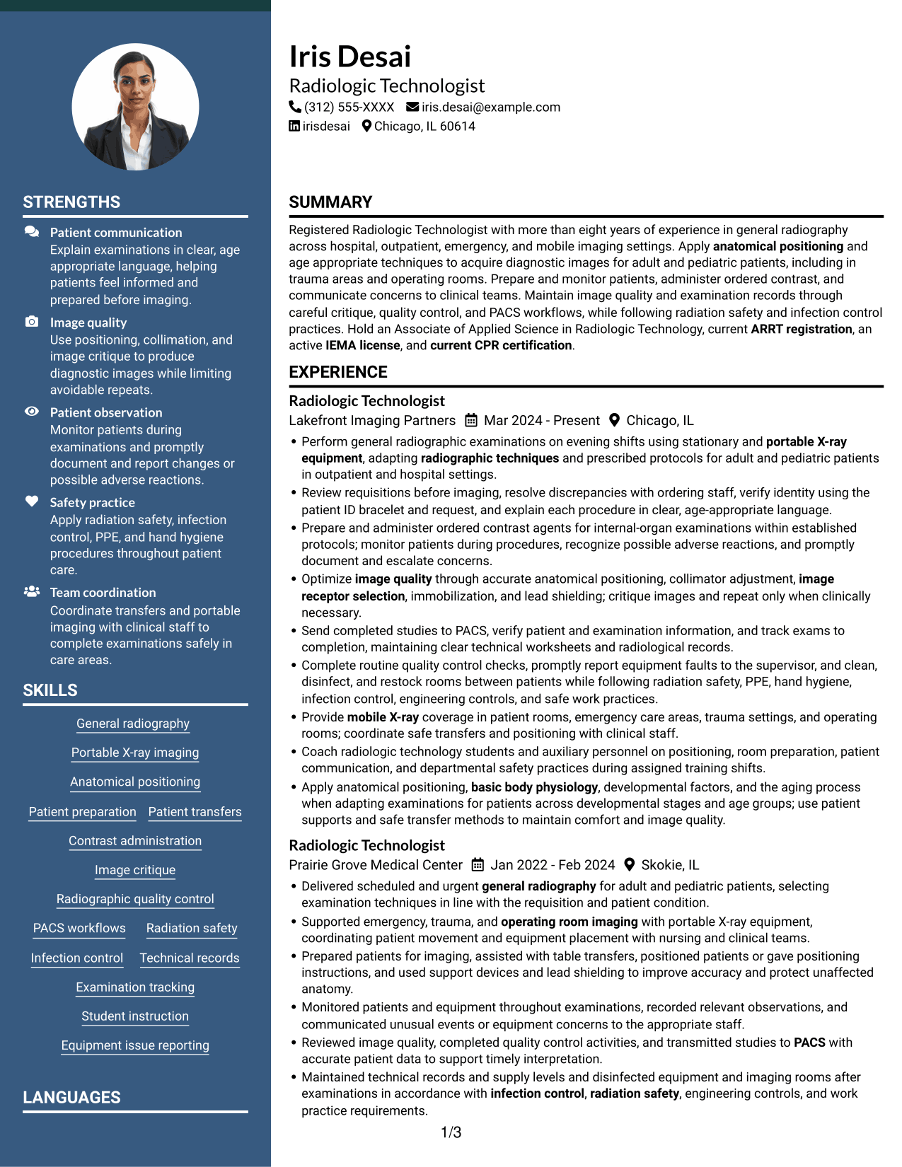Resume example — page 1