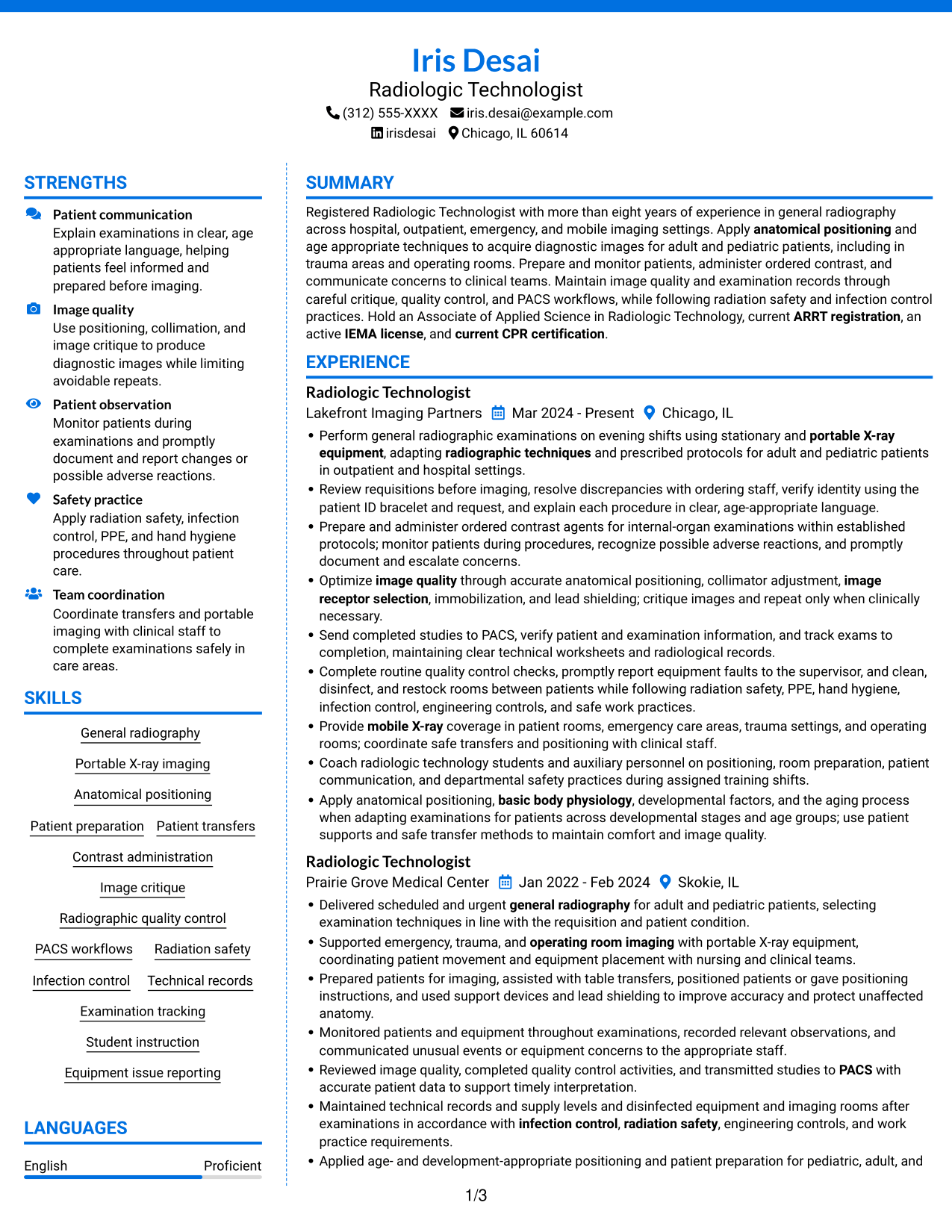 Resume example — page 1