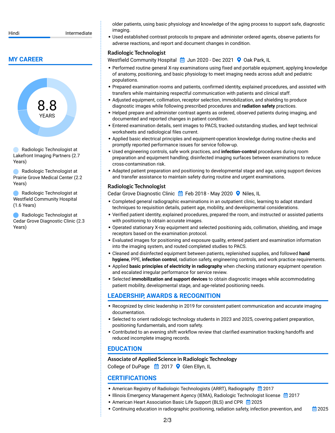 Resume example — page 2