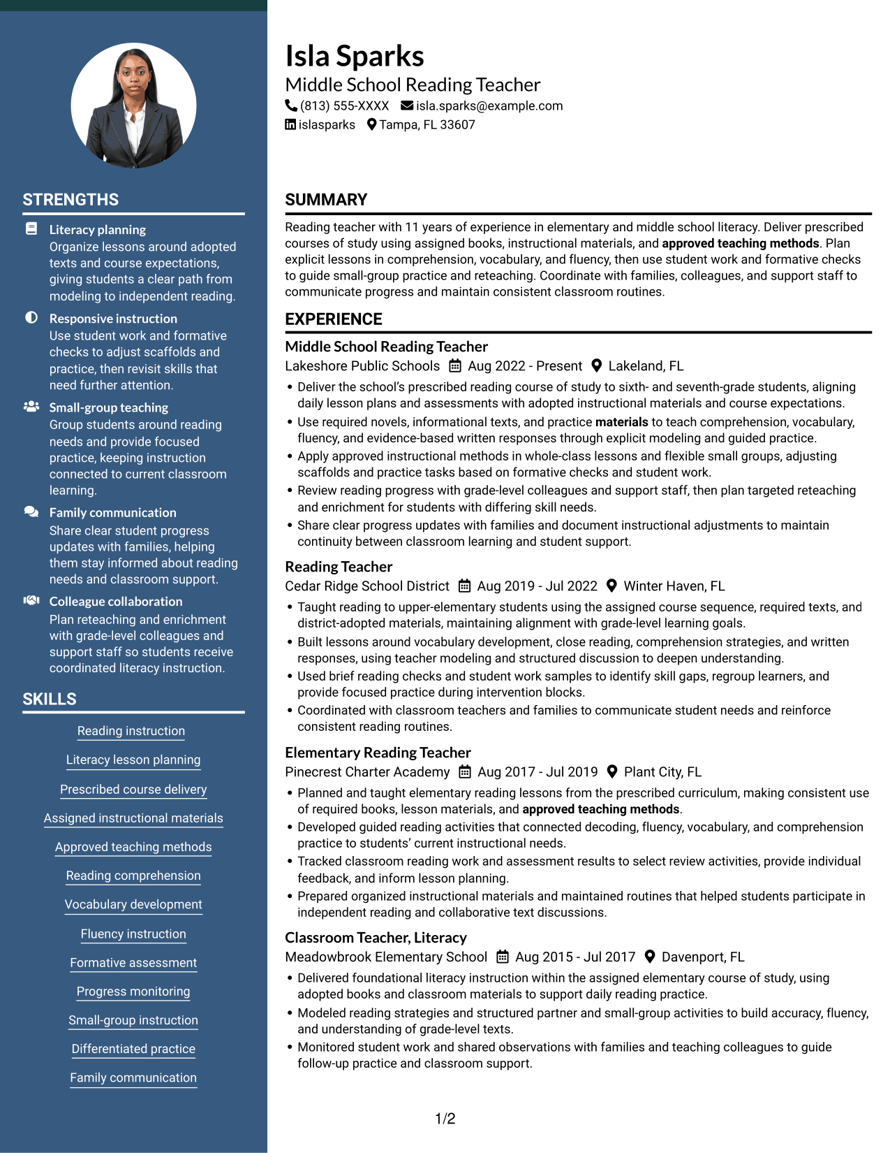 Resume example — page 1
