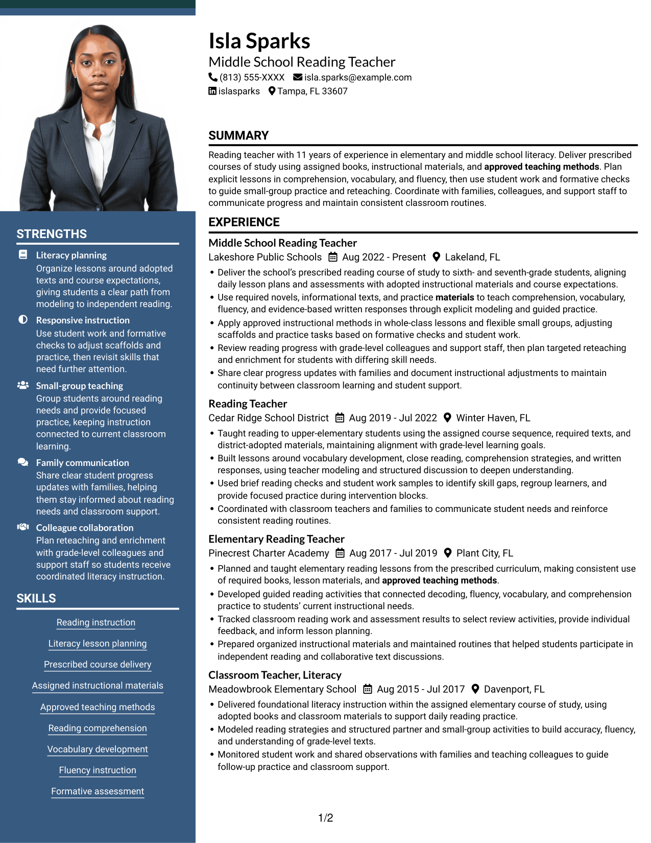 Resume example — page 1