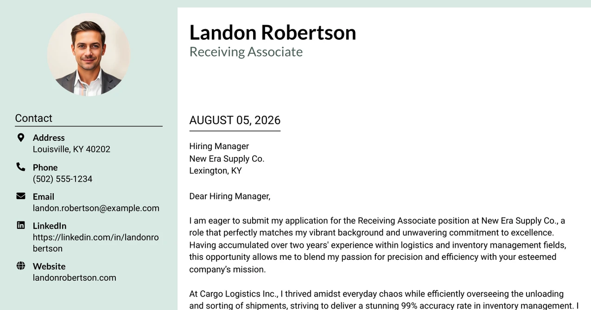30+ Receiving Associate Cover Letter Templates with Example 2026