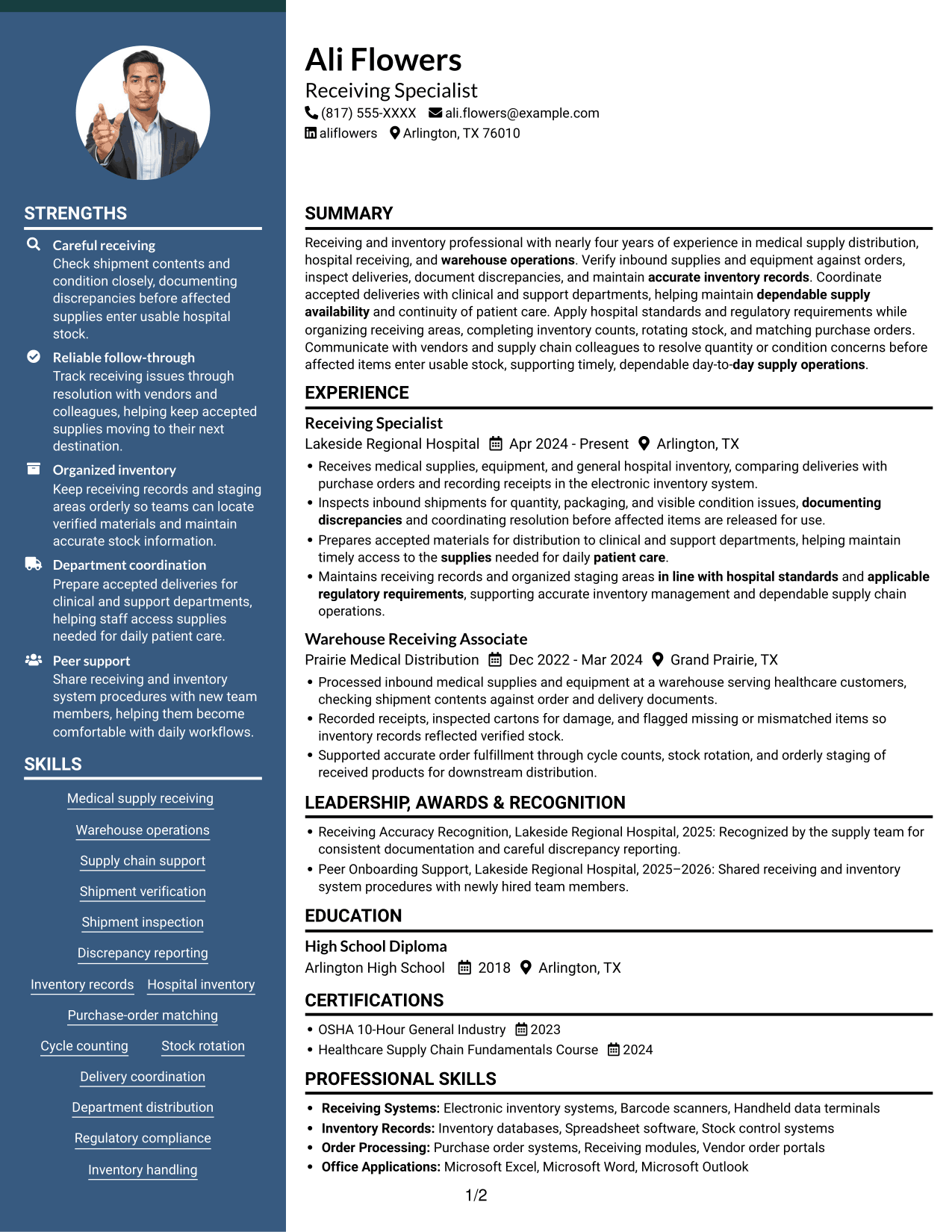 Resume example — page 1