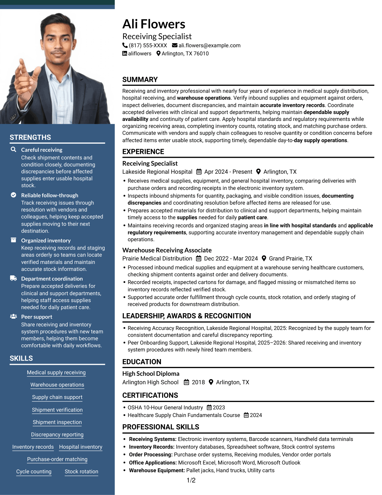 Resume example — page 1