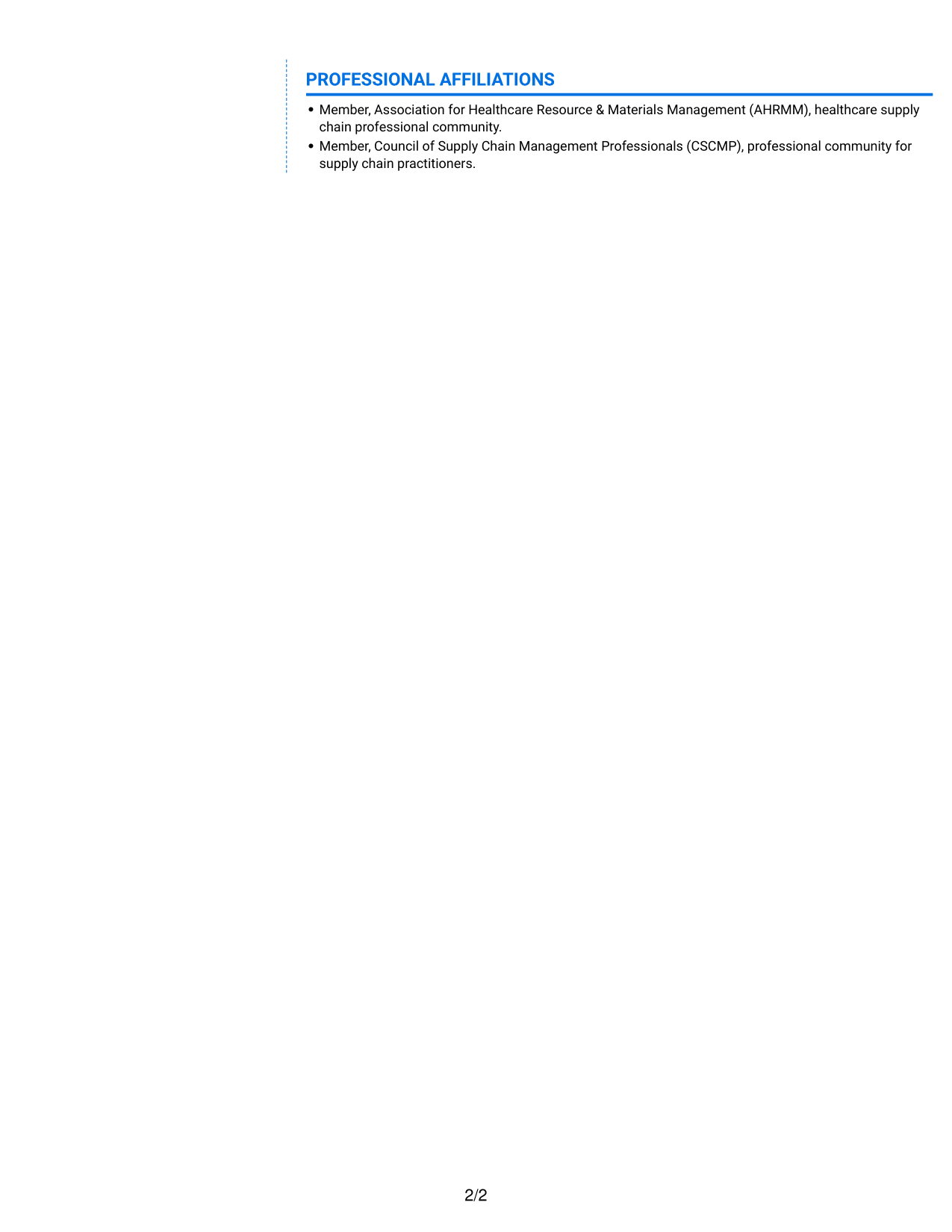 Resume example — page 2