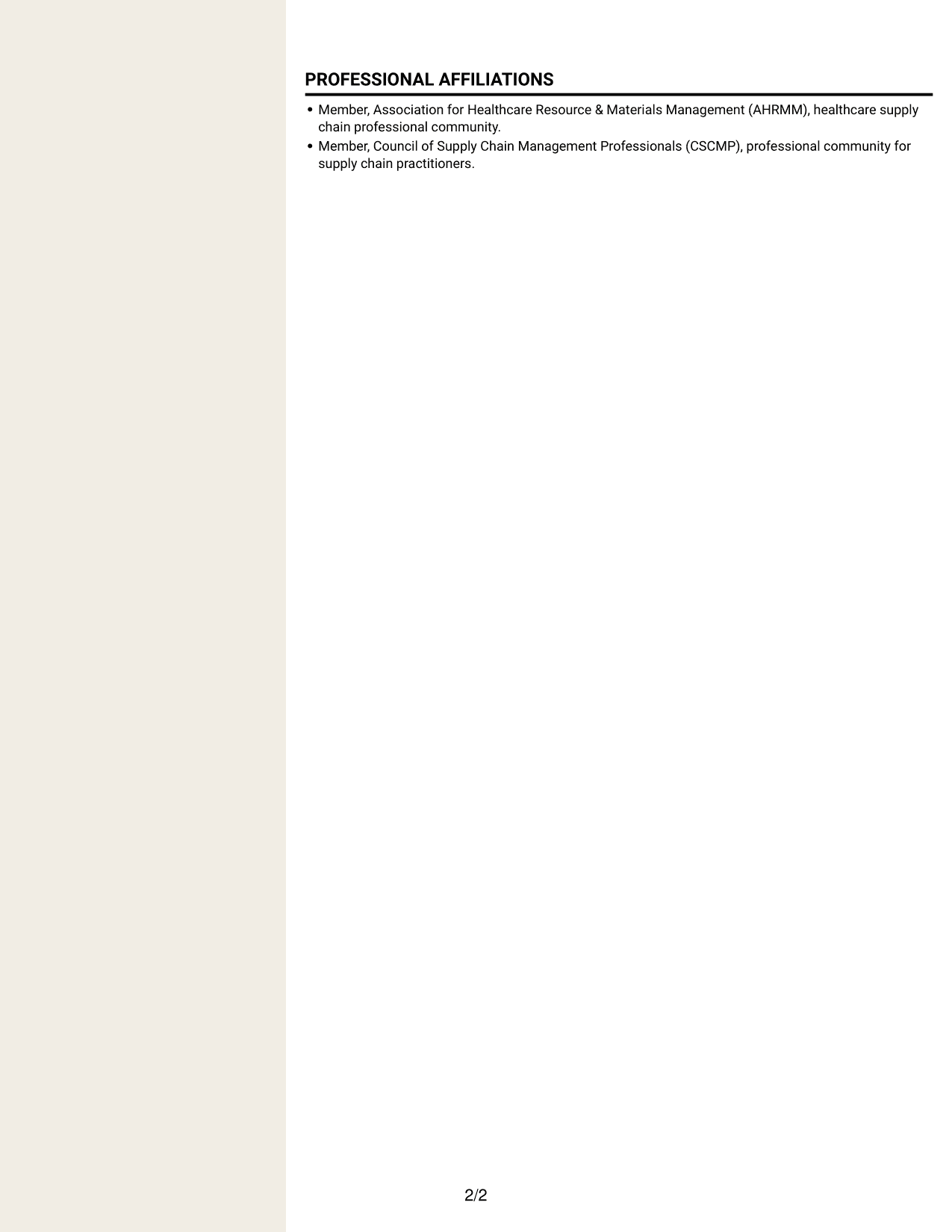 Resume example — page 2