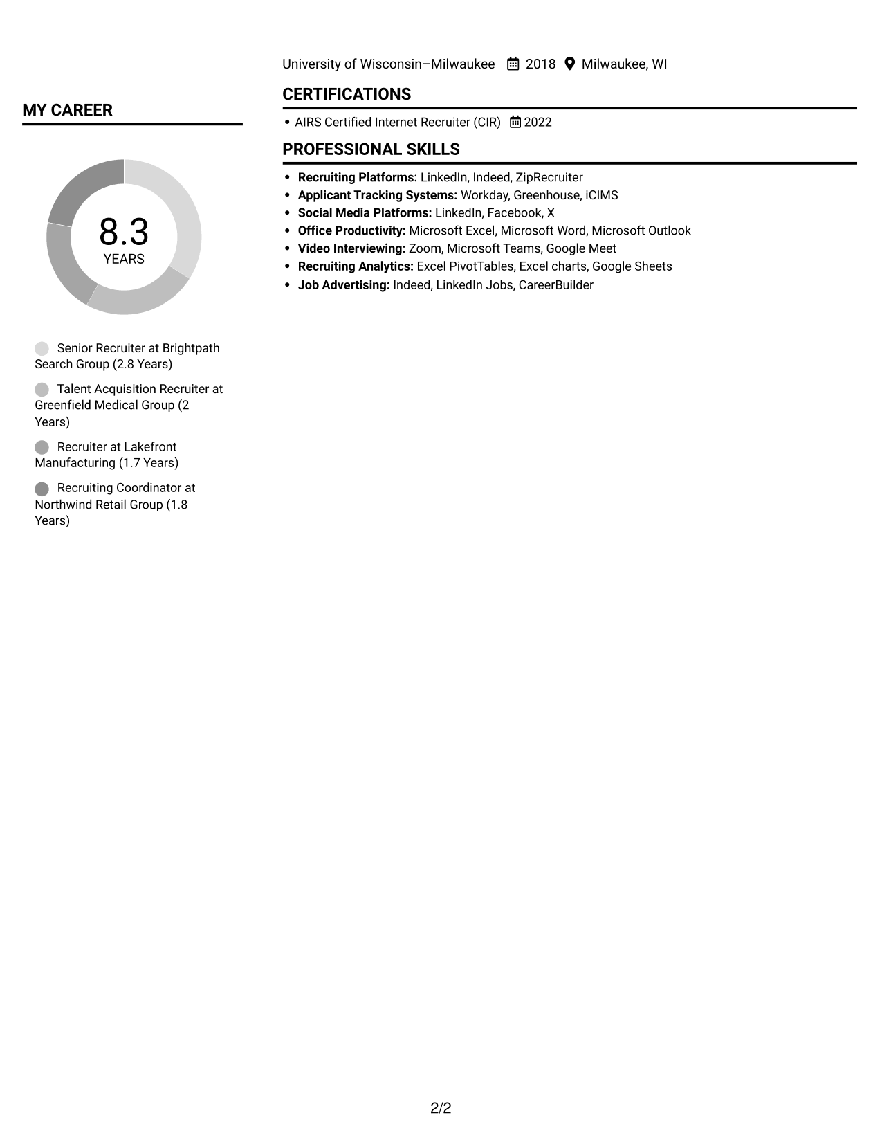 Resume example — page 2