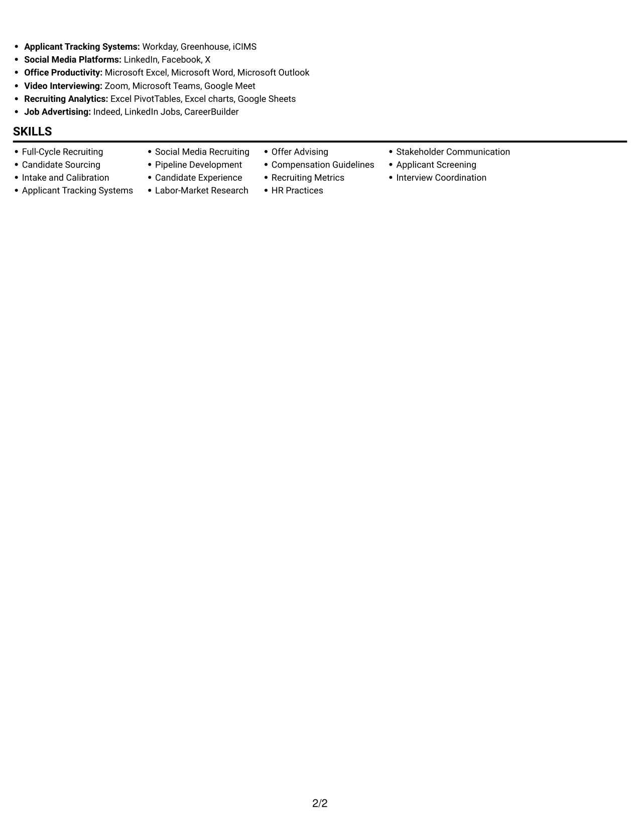 Resume example — page 2