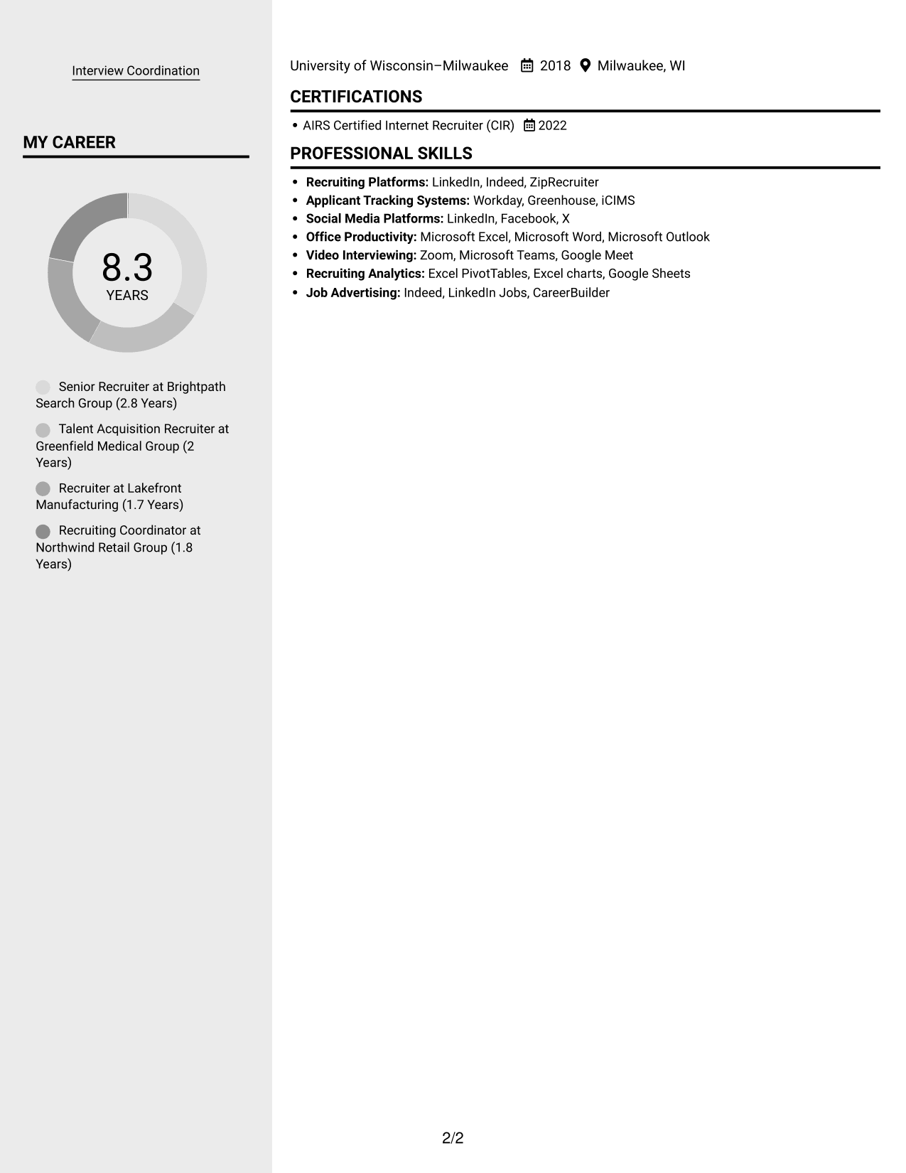 Resume example — page 2