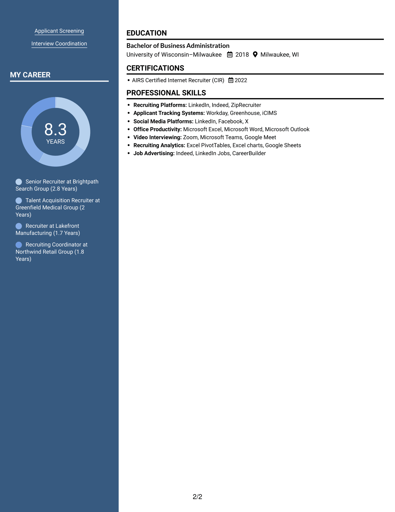 Resume example — page 2