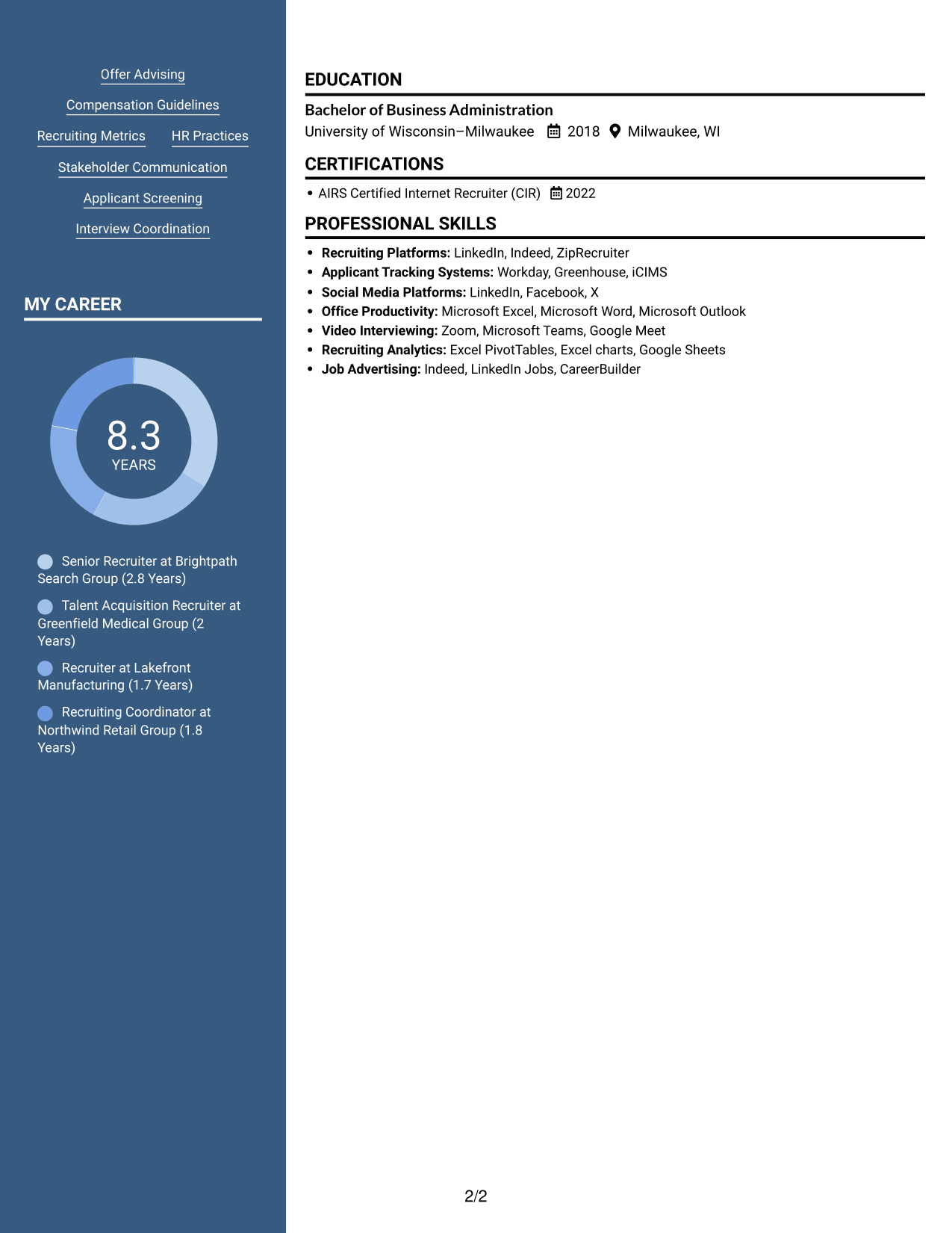 Resume example — page 2