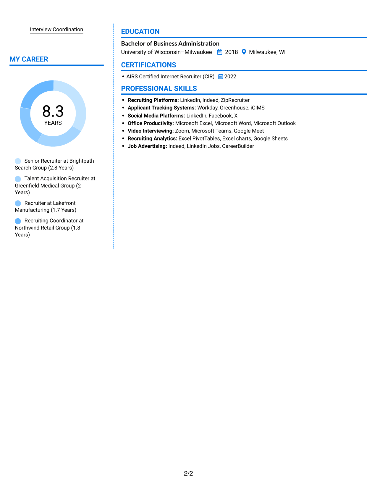 Resume example — page 2