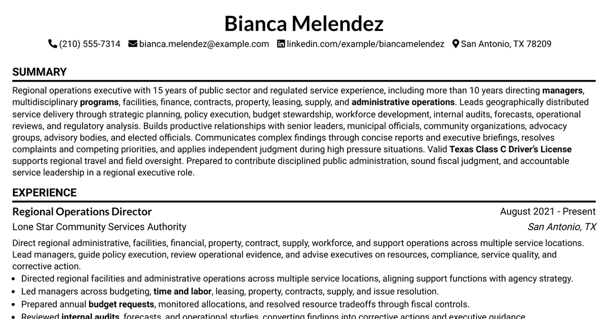 7 Regional Director Resume Templates with Example