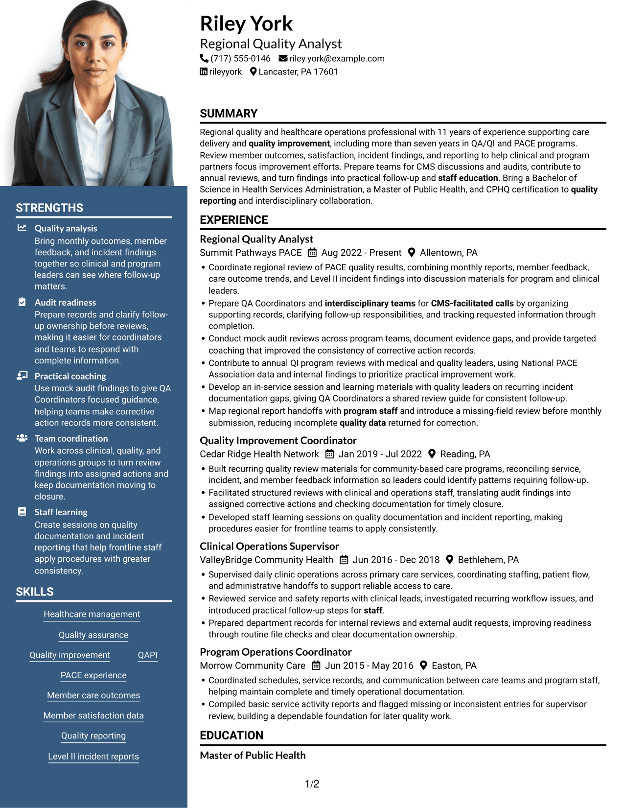 Resume example — page 1