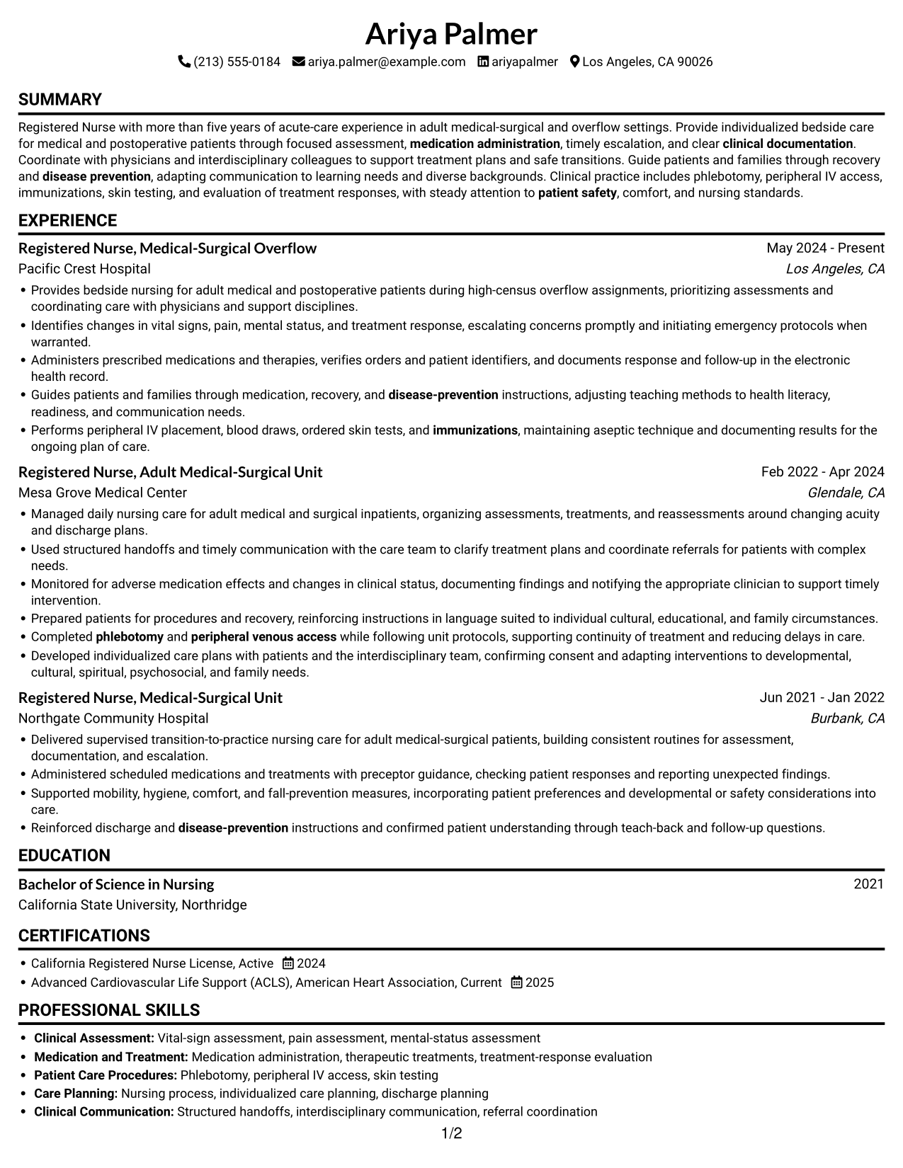 Resume example — page 1