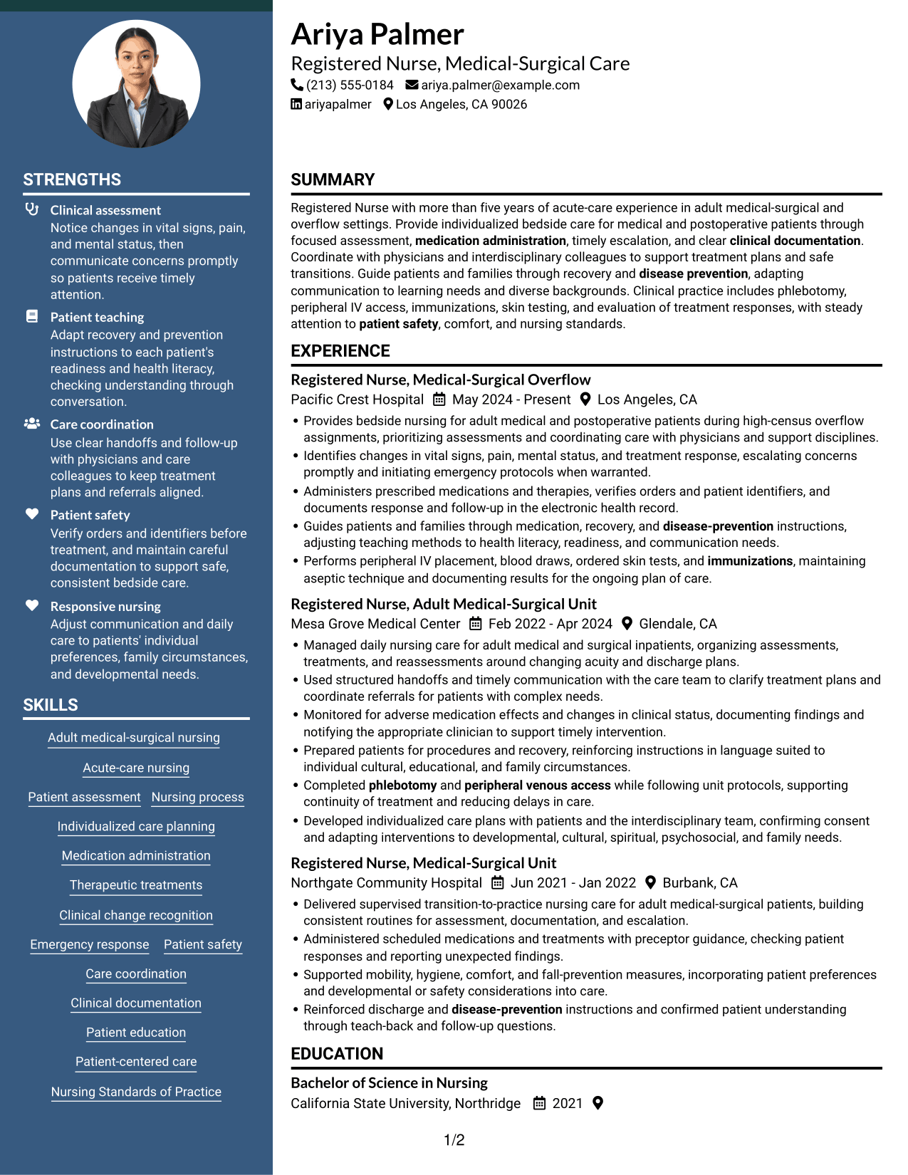 Resume example — page 1