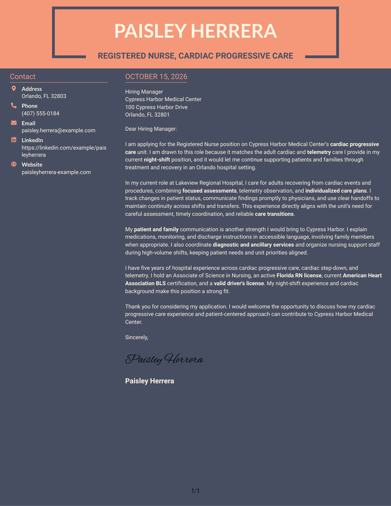 Cover letter example — page 1