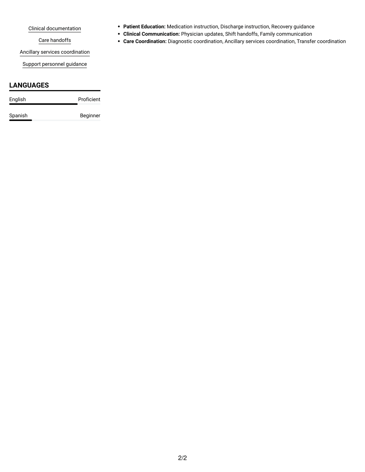 Resume example — page 2