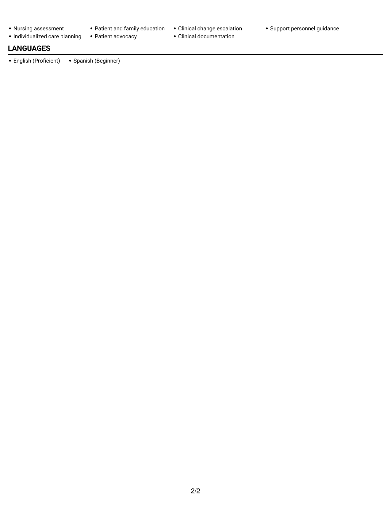 Resume example — page 2