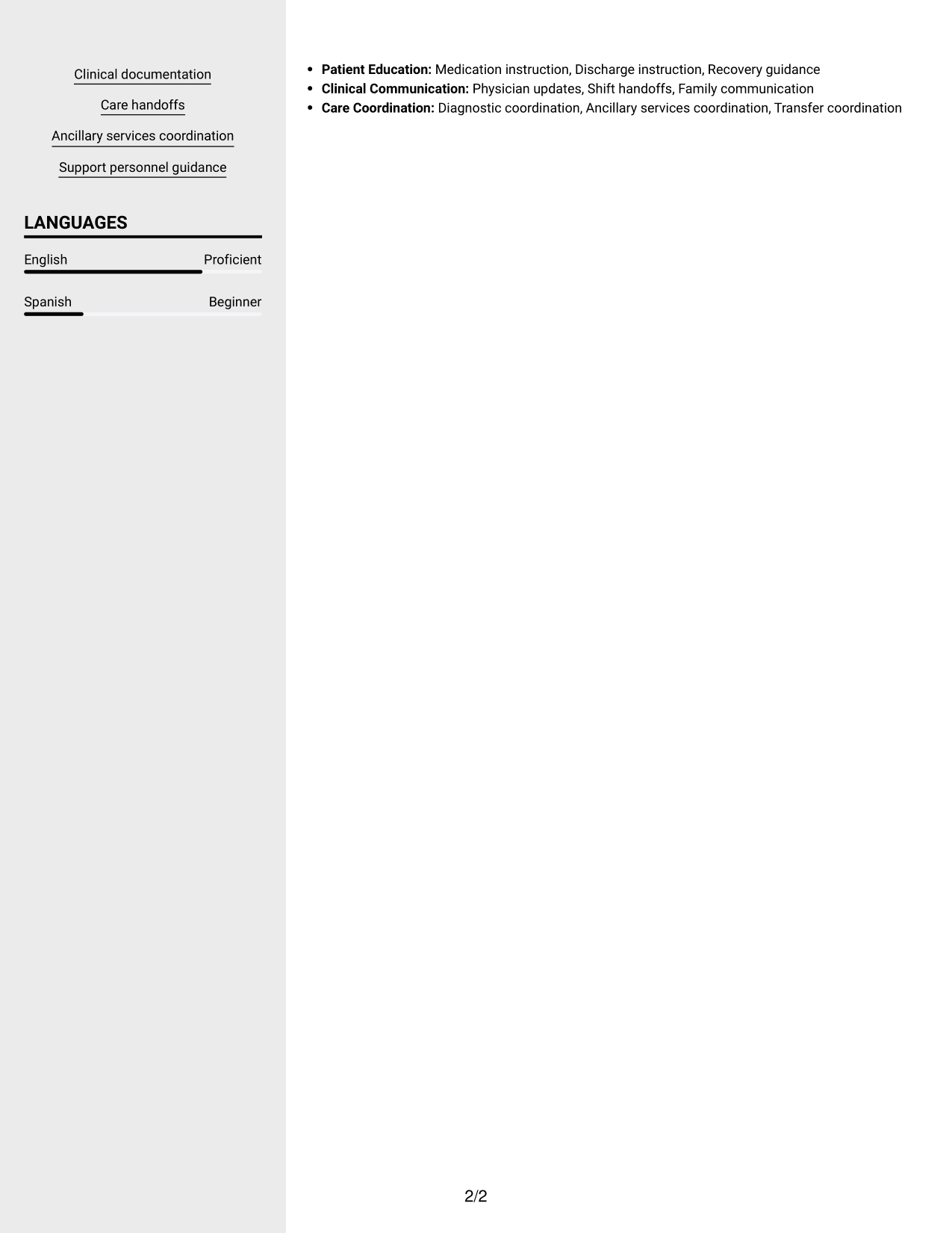 Resume example — page 2