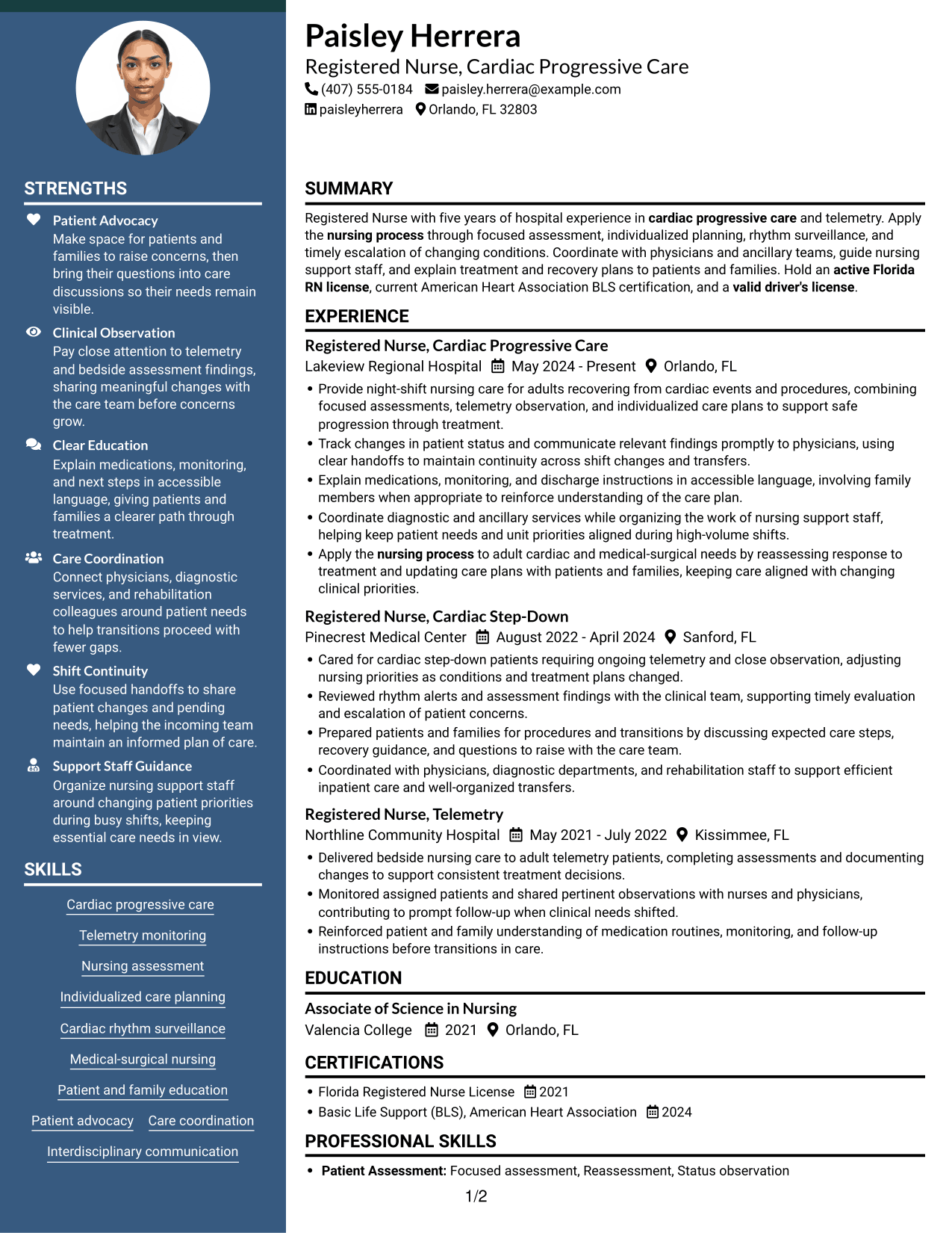 Resume example — page 1