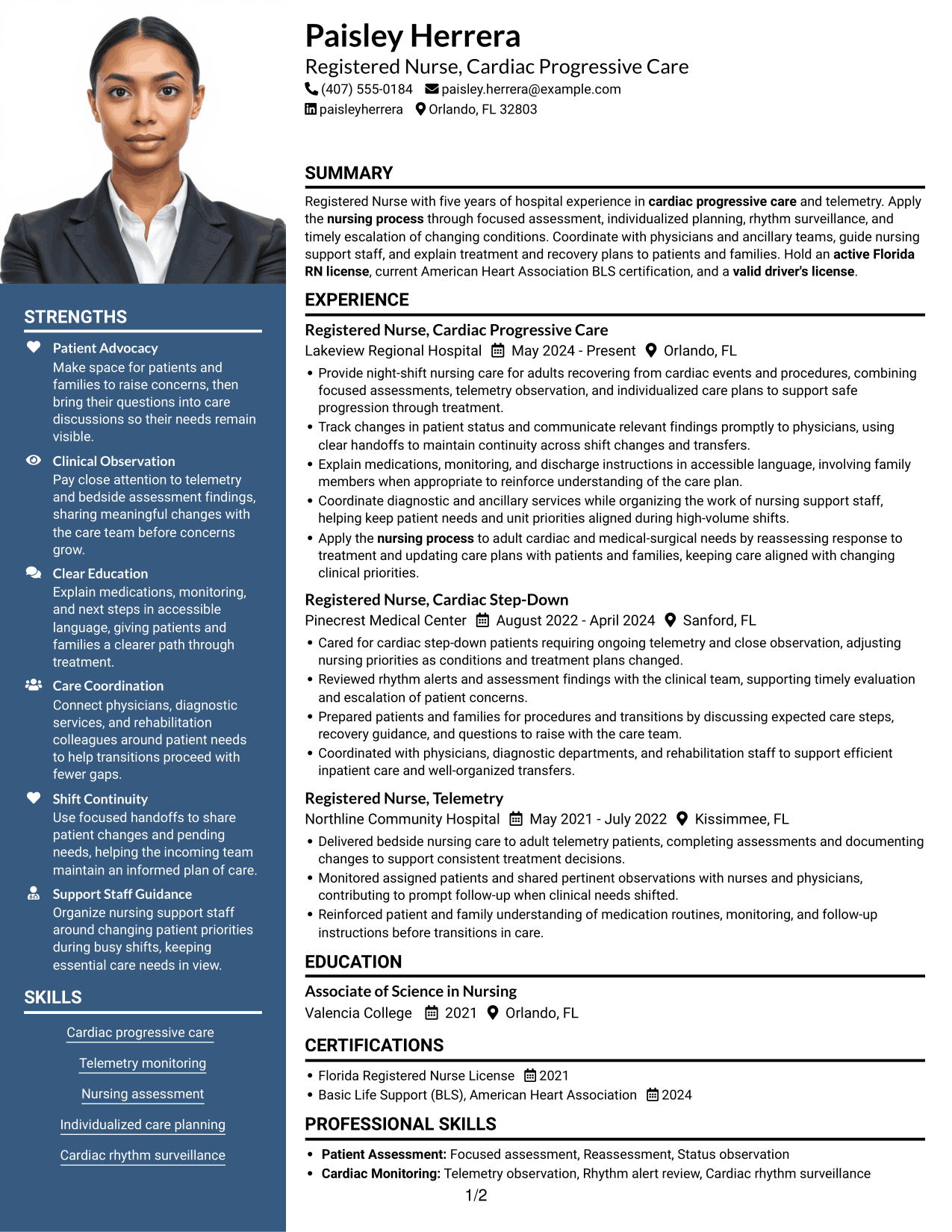 Resume example — page 1