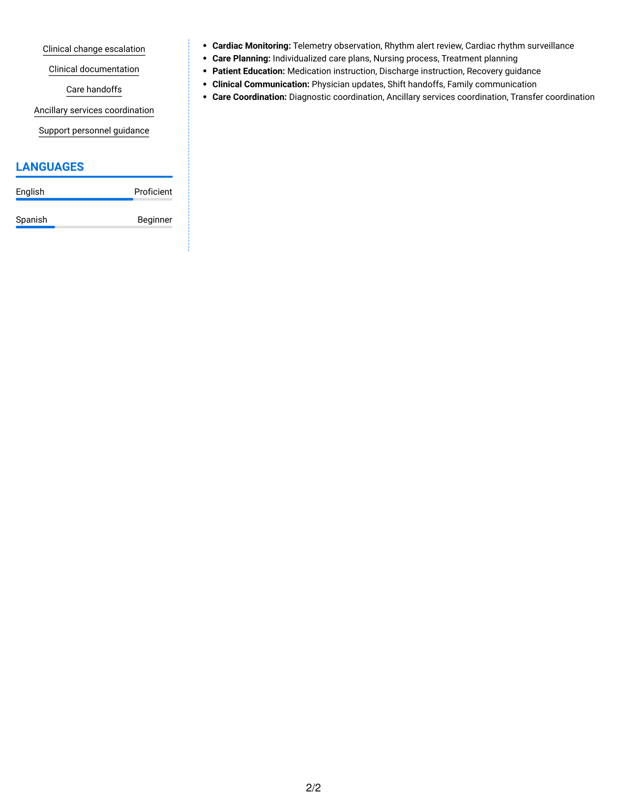 Resume example — page 2