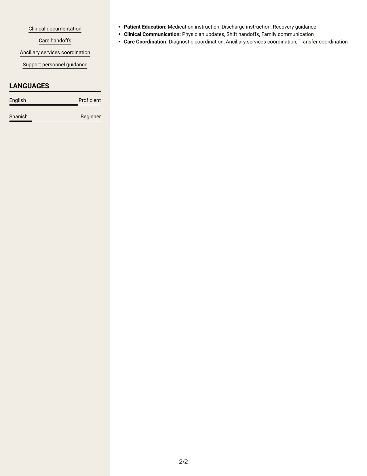 Resume example — page 2