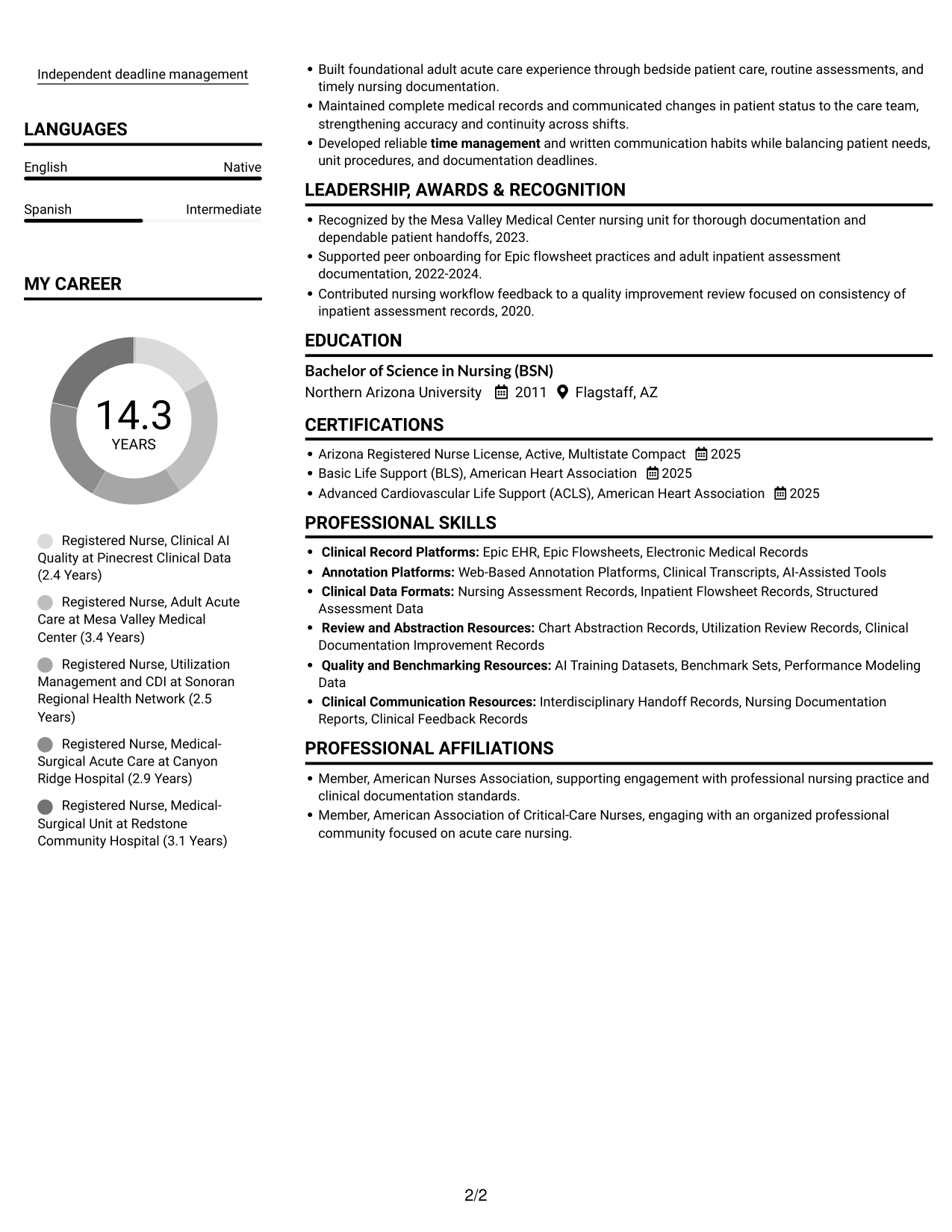 Resume example — page 2