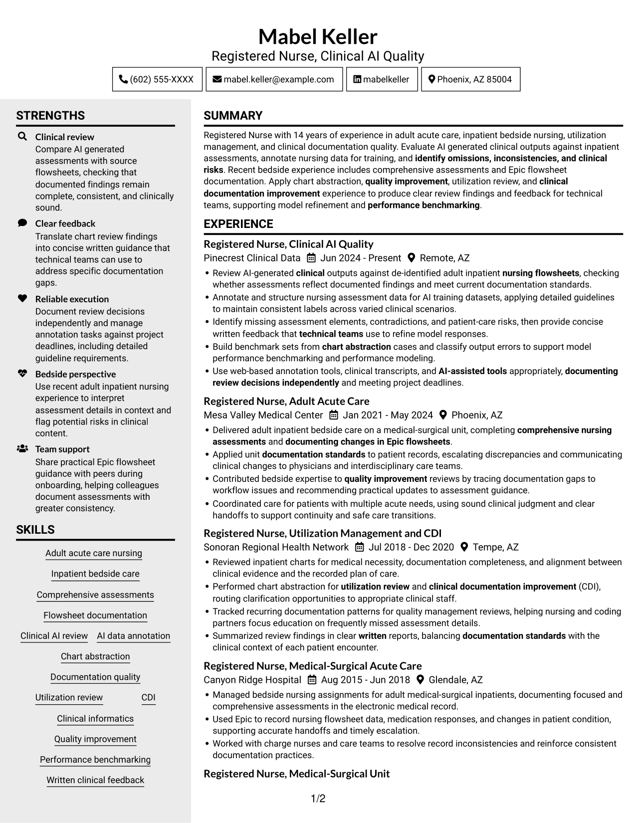 Resume example — page 1