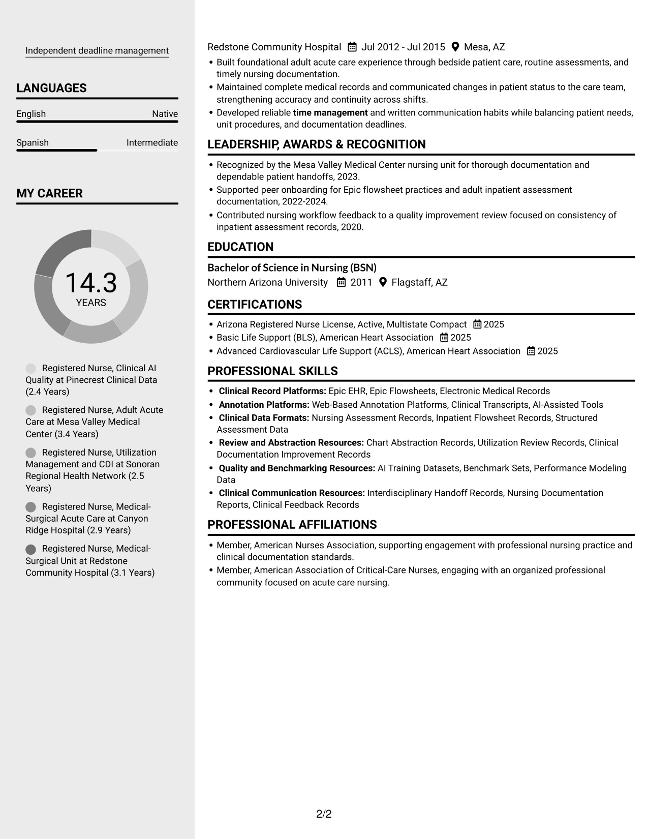 Resume example — page 2