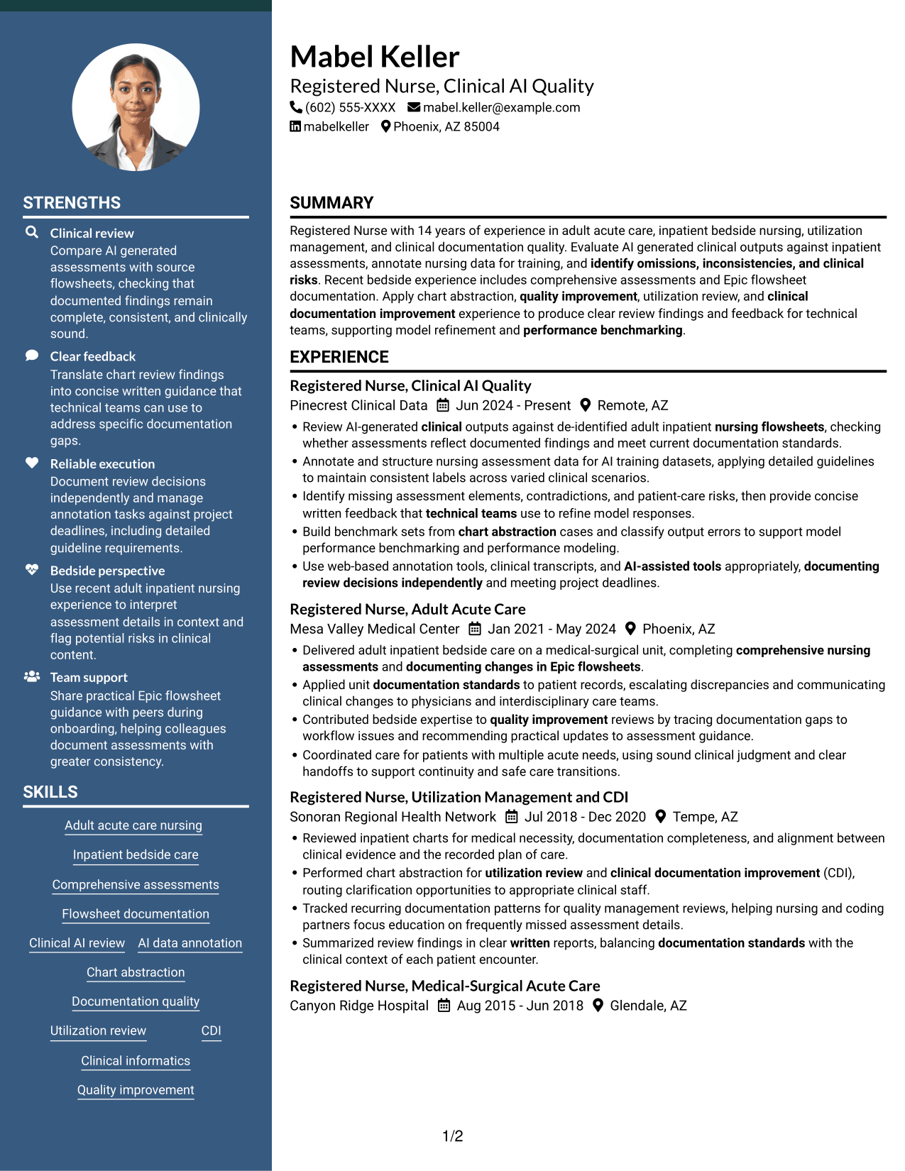 Resume example — page 1