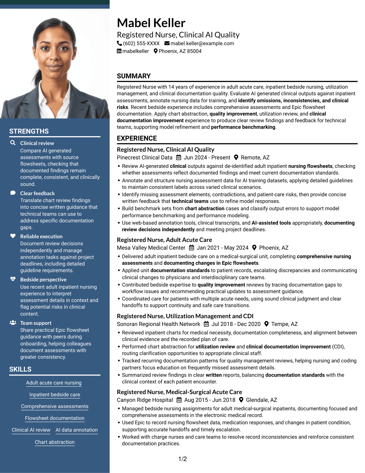 Resume example — page 1