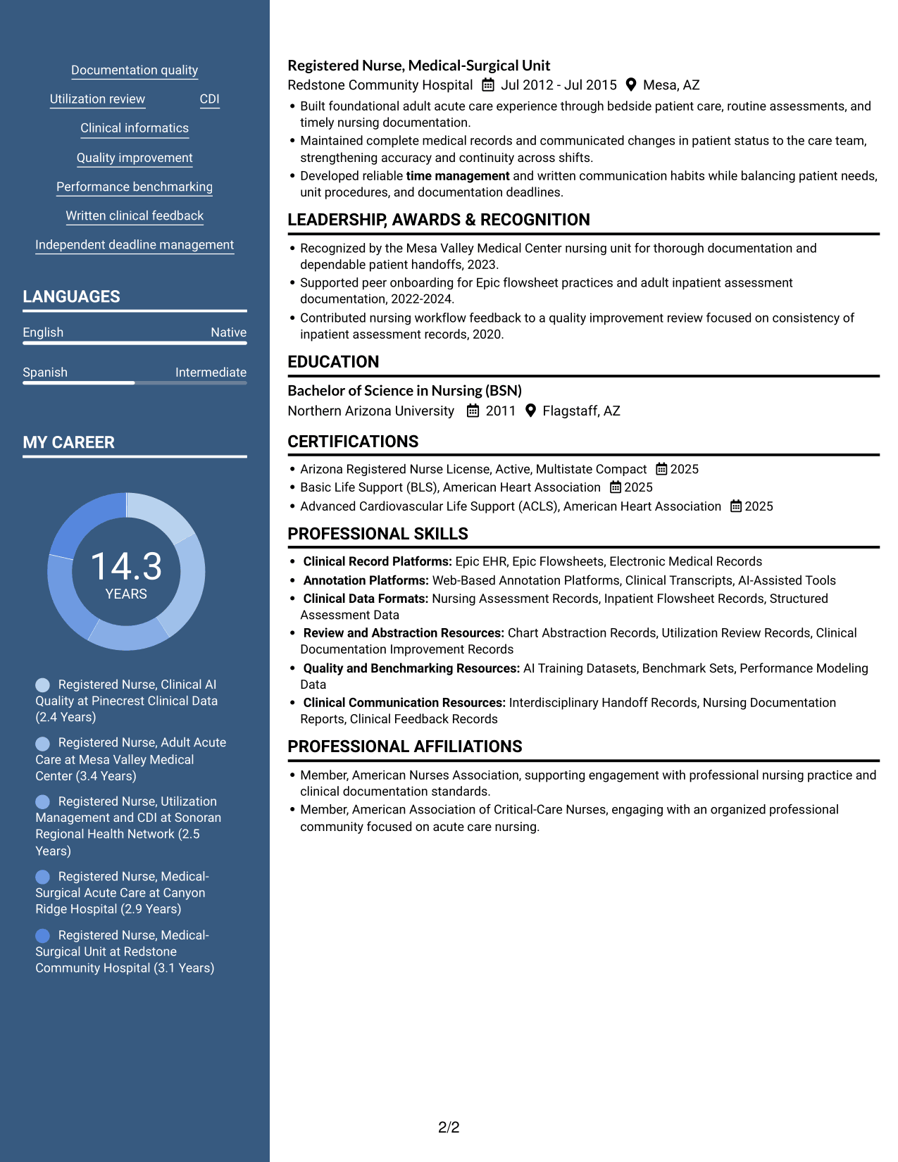Resume example — page 2