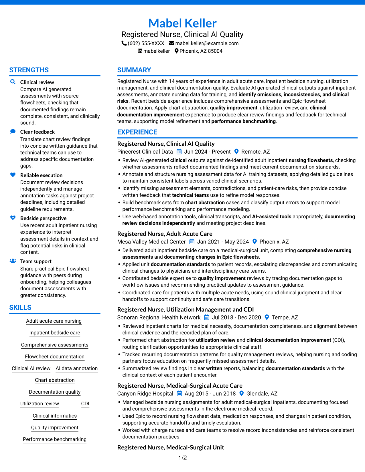 Resume example — page 1