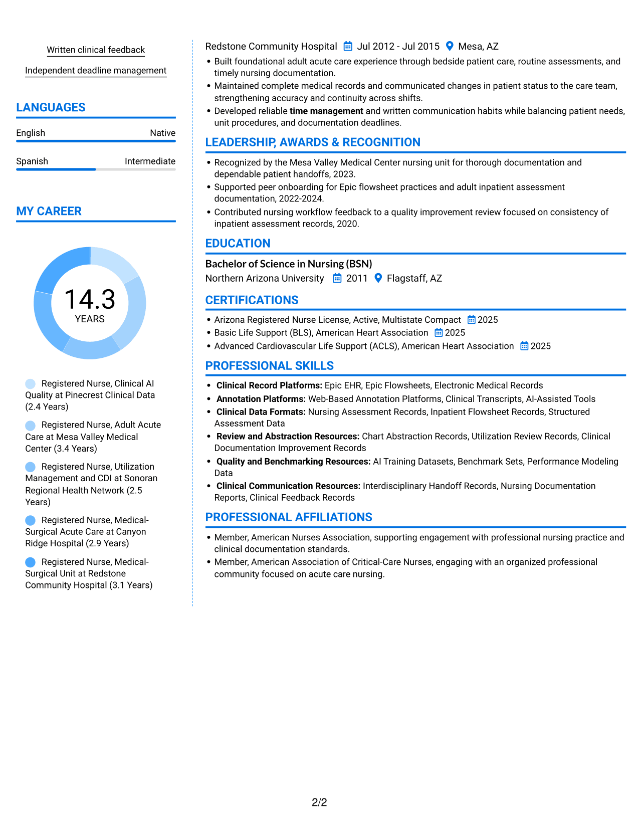 Resume example — page 2
