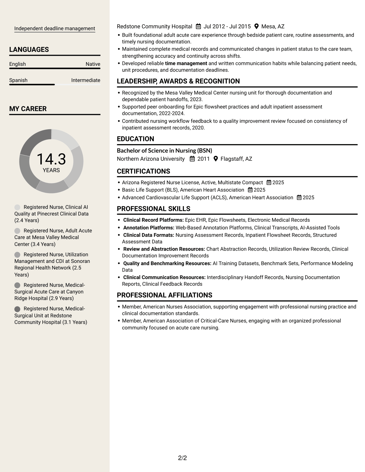 Resume example — page 2