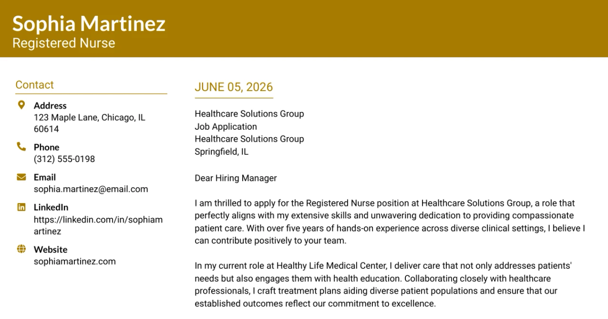 30+ Registered Nurse Cover Letter Templates with Example 2026
