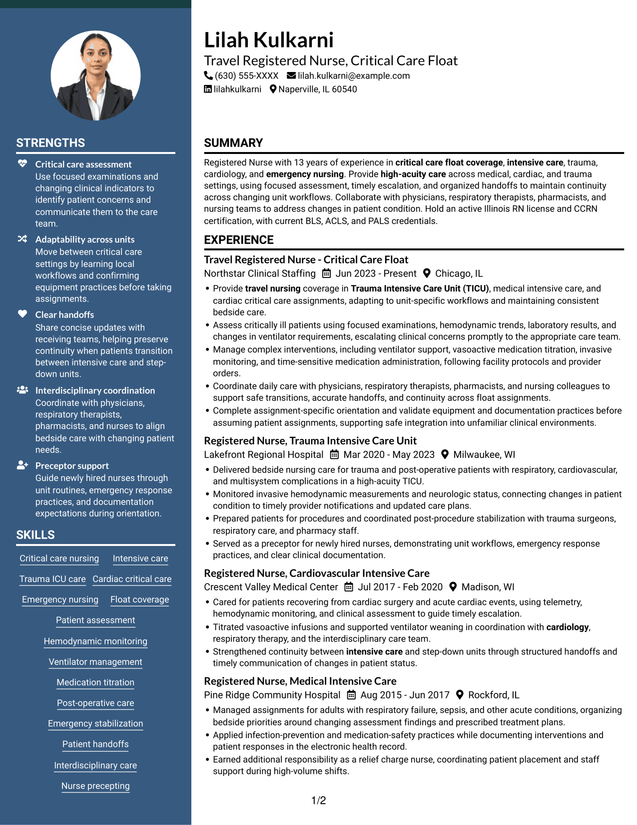 Resume example — page 1