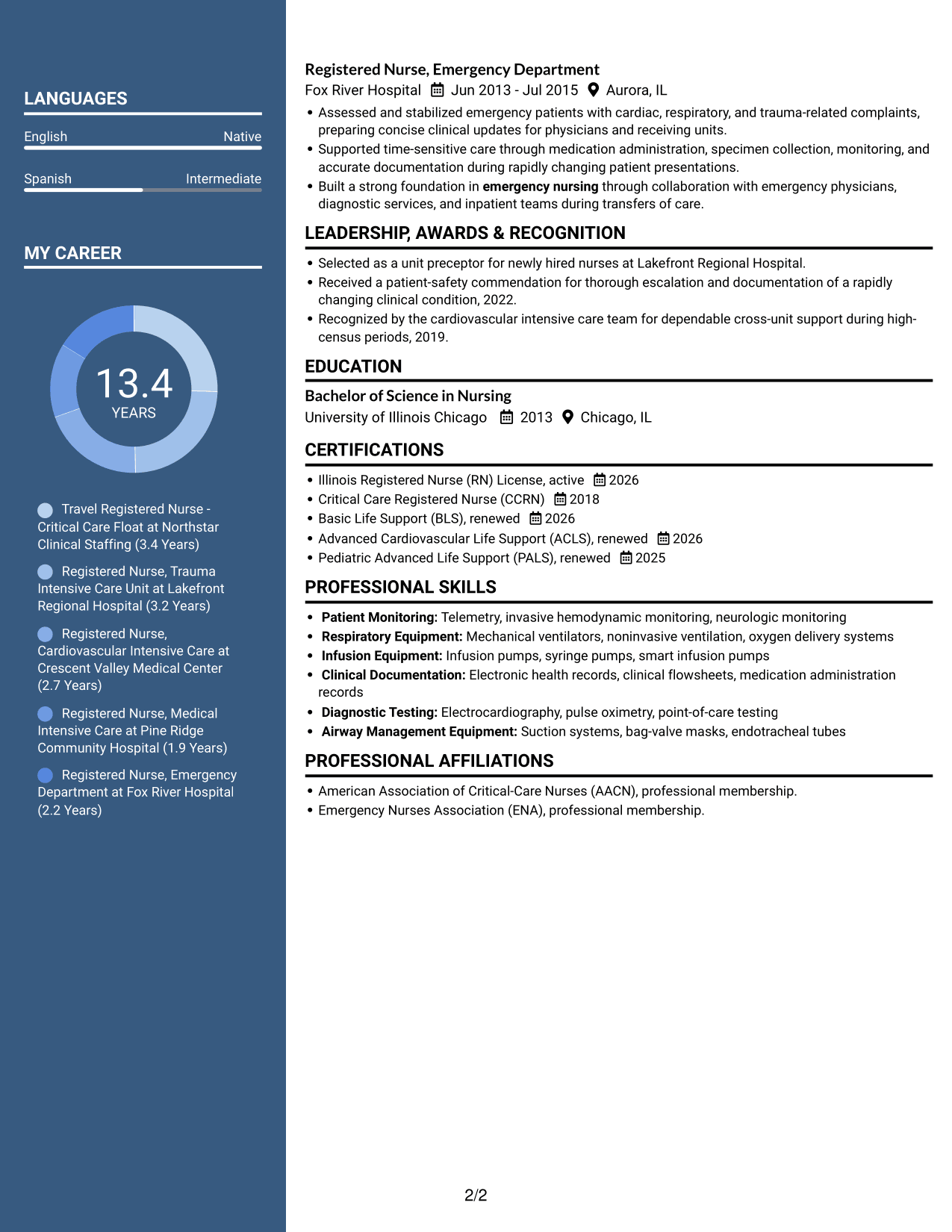 Resume example — page 2