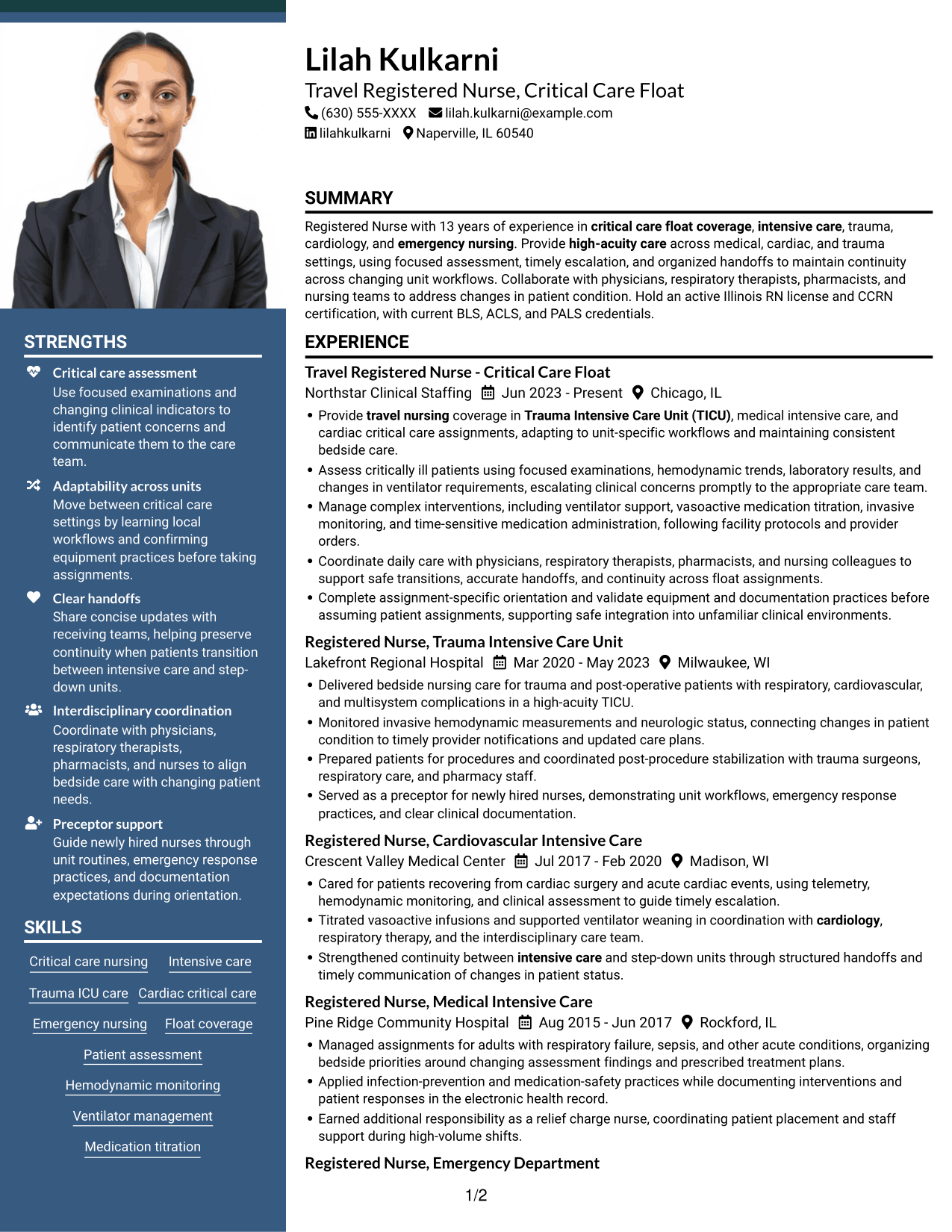 Resume example — page 1