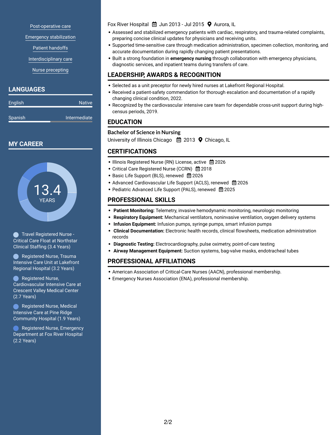 Resume example — page 2
