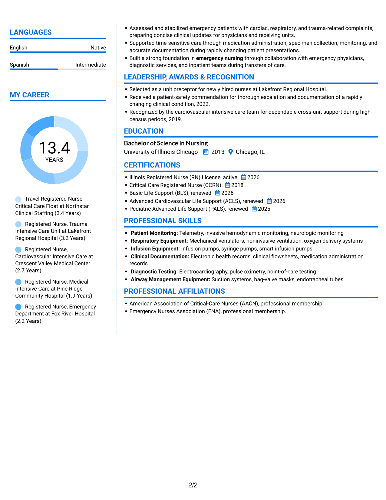 Resume example — page 2