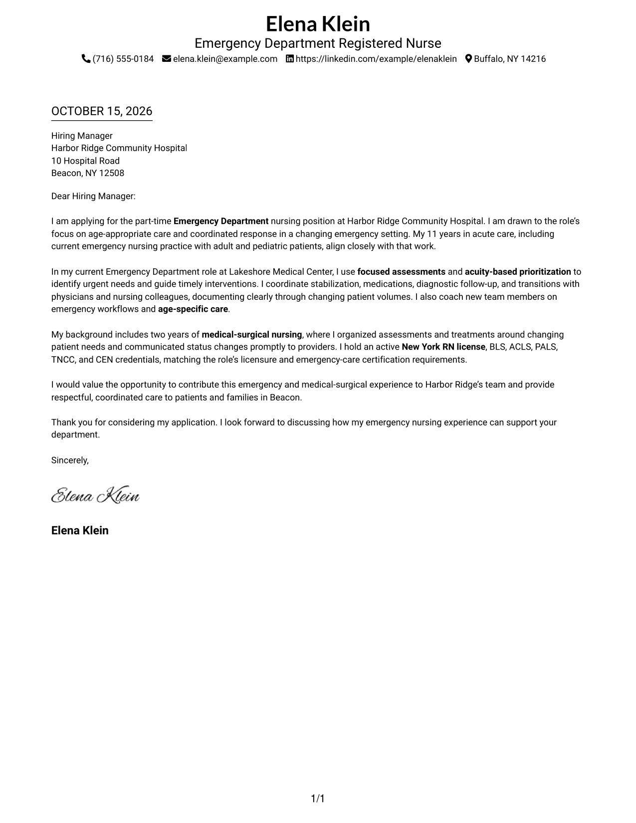Cover letter example — page 1