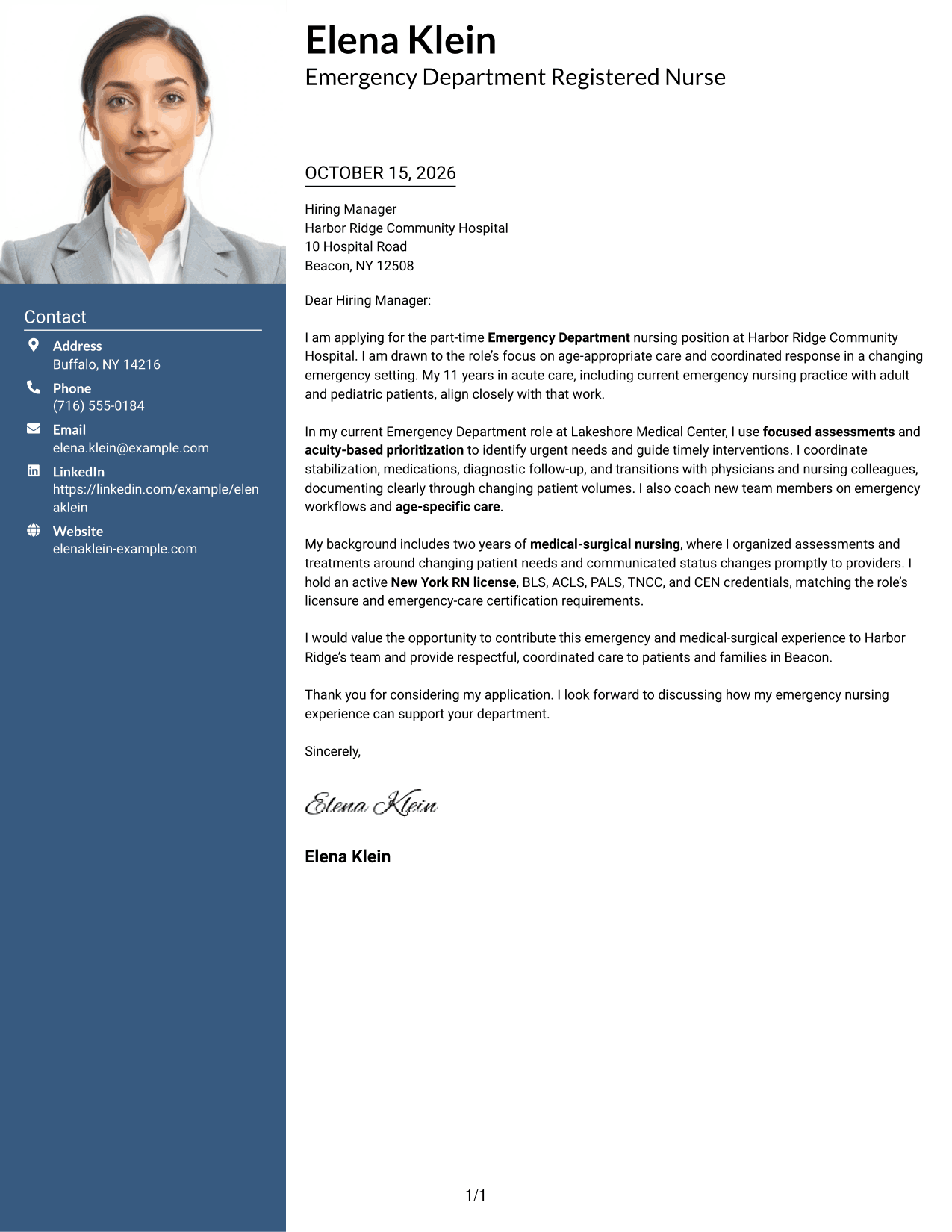 Cover letter example — page 1