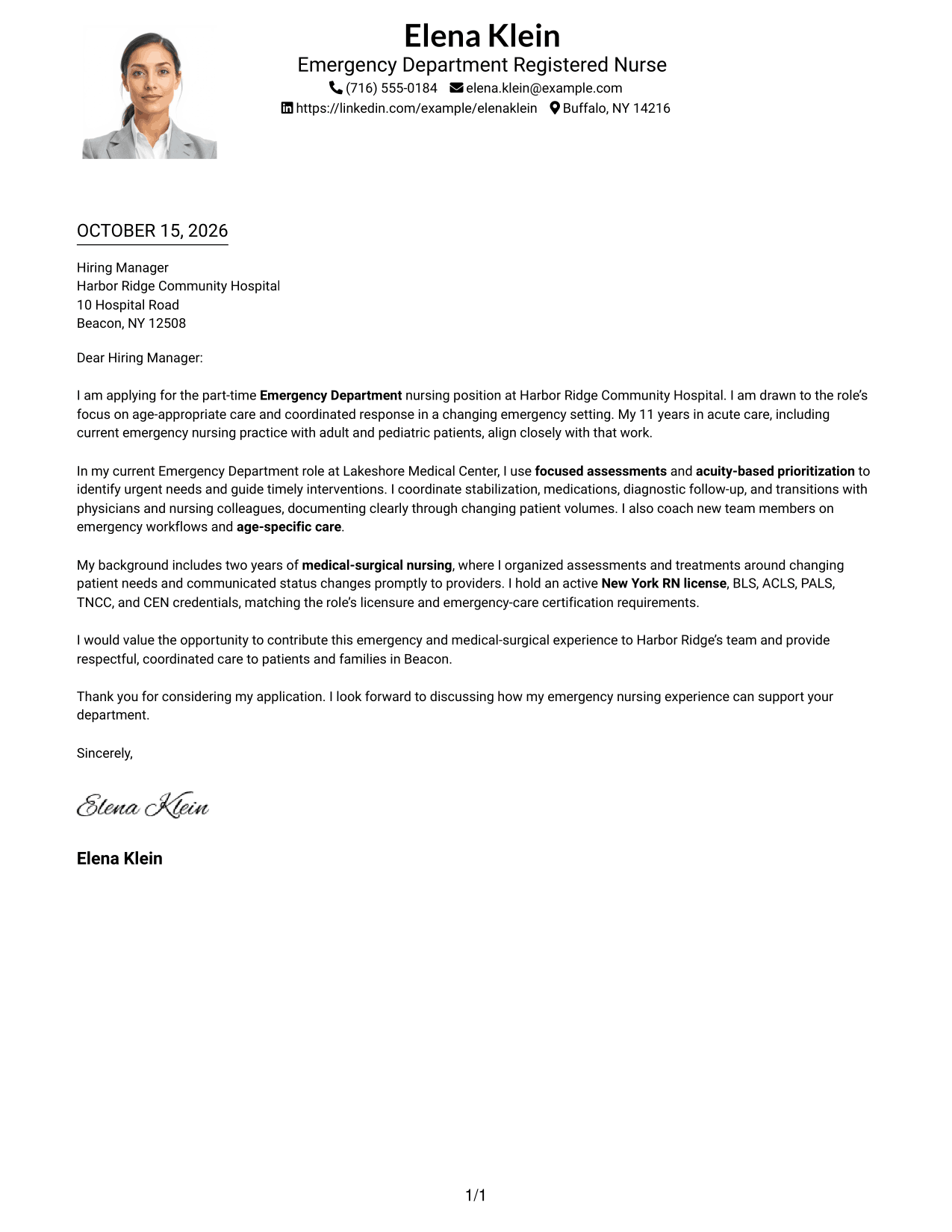 Cover letter example — page 1