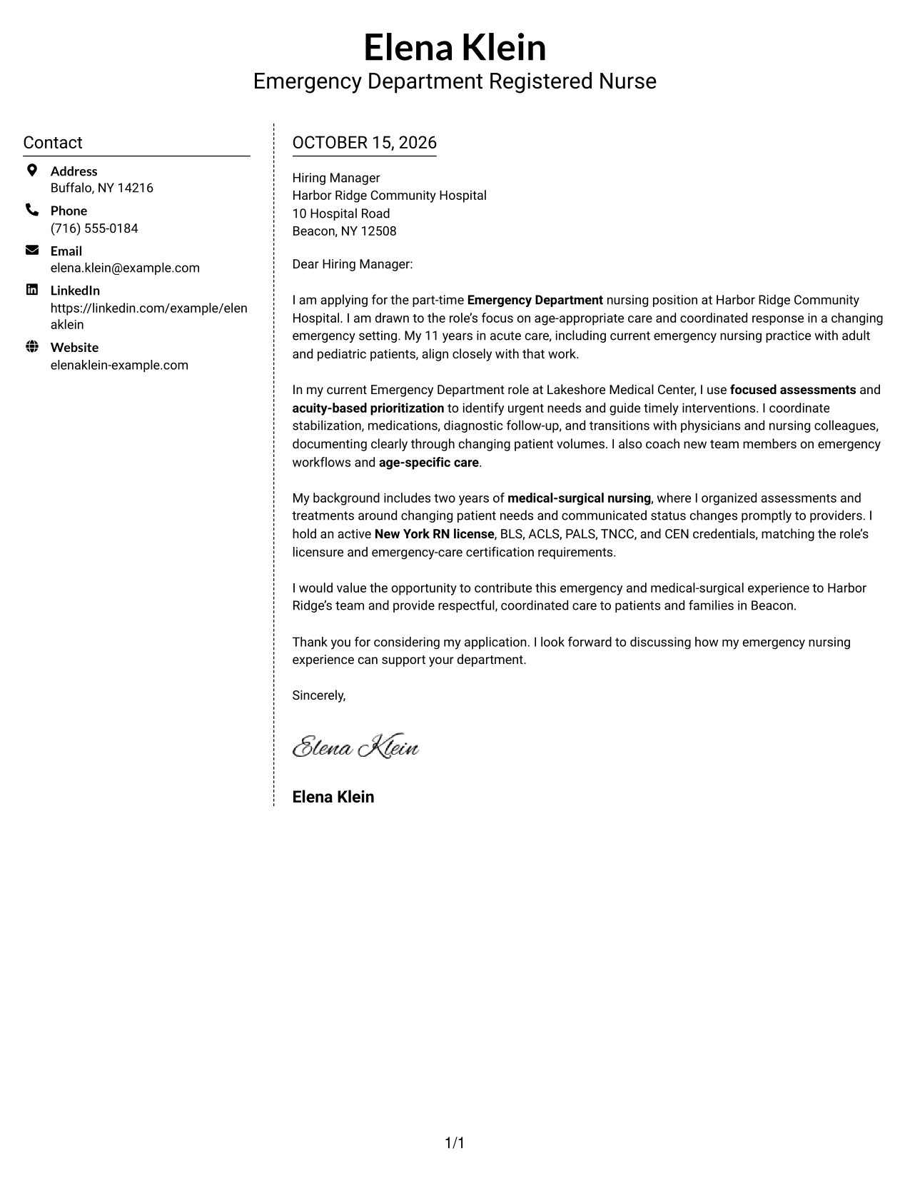 Cover letter example — page 1