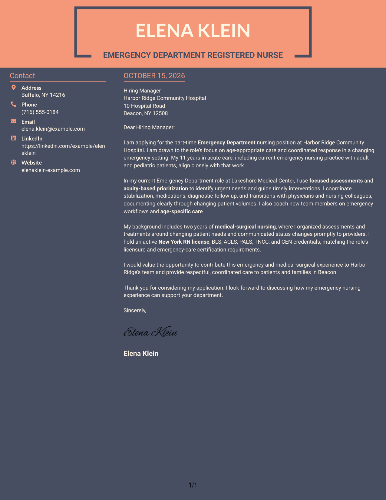 Cover letter example — page 1