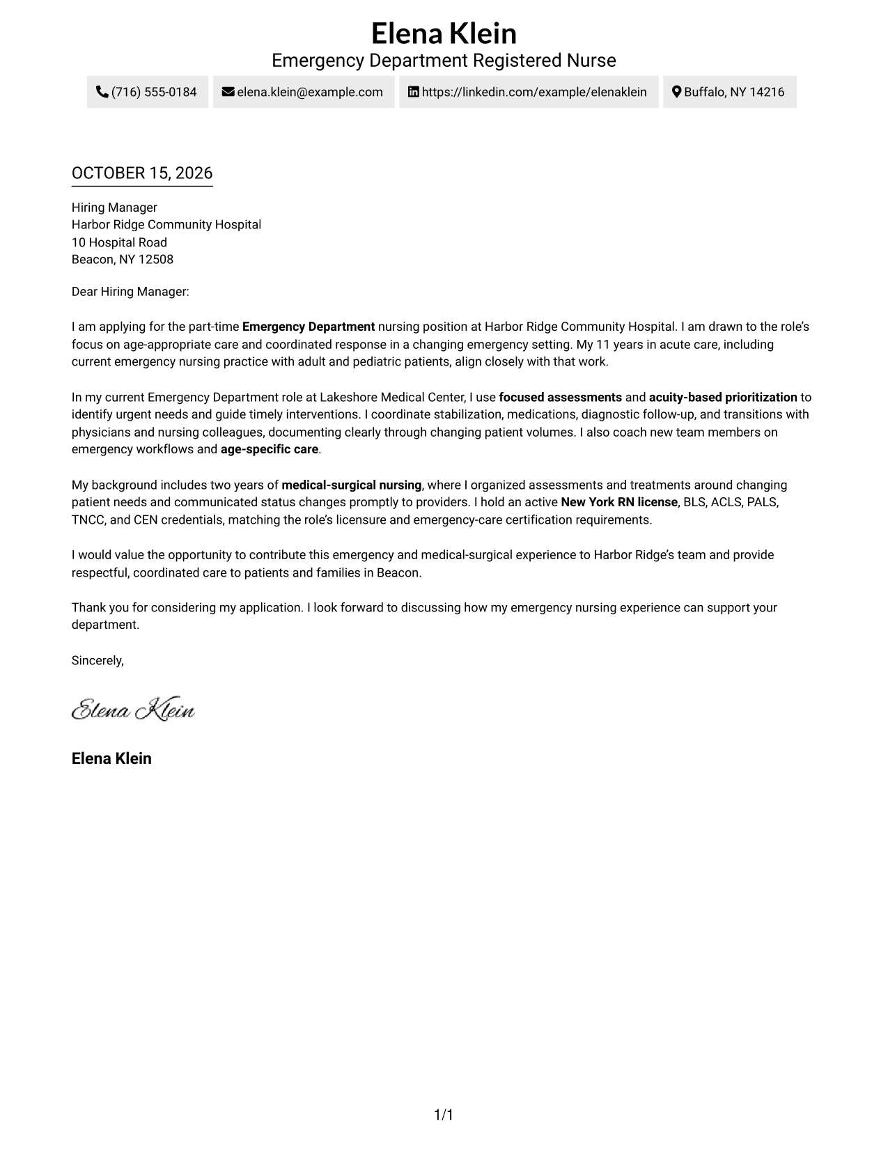 Cover letter example — page 1